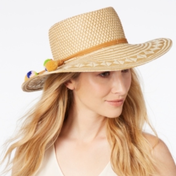 Nine West Accessories - NWT! Nine West Patterned Woven Bolero Hat Tan